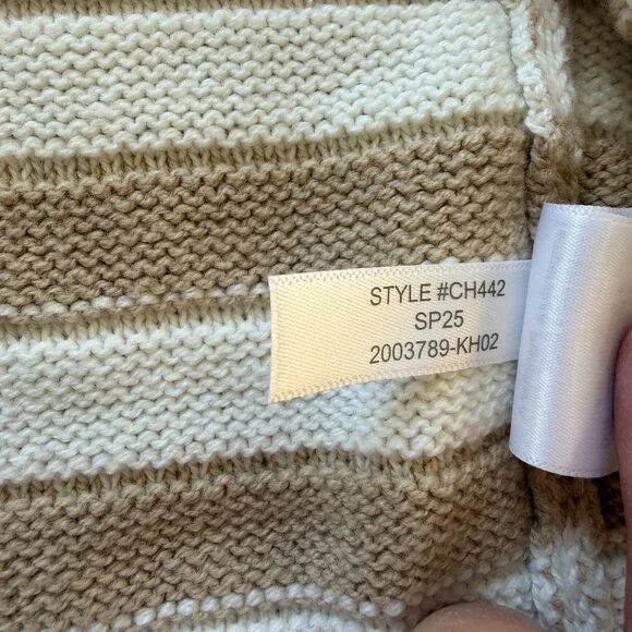 J. Crew Factory Tan and Cream Striped Cardigan - Picture 8 of 9